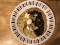 Refried Black Beans in Tortilas